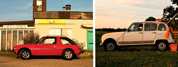 From left: The Renault 4, introduced in 1961; and the AMC Pacer, which hit the road in 1961