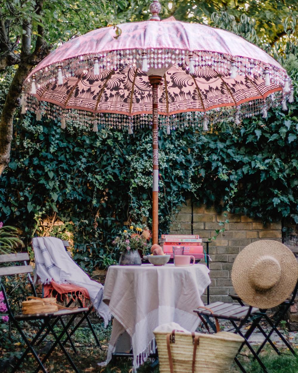 pink garden umbrella uk