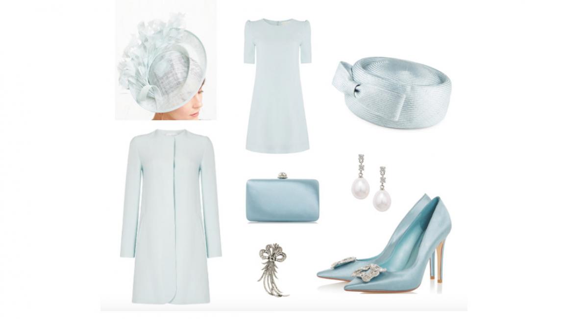 pale blue shoes and bag